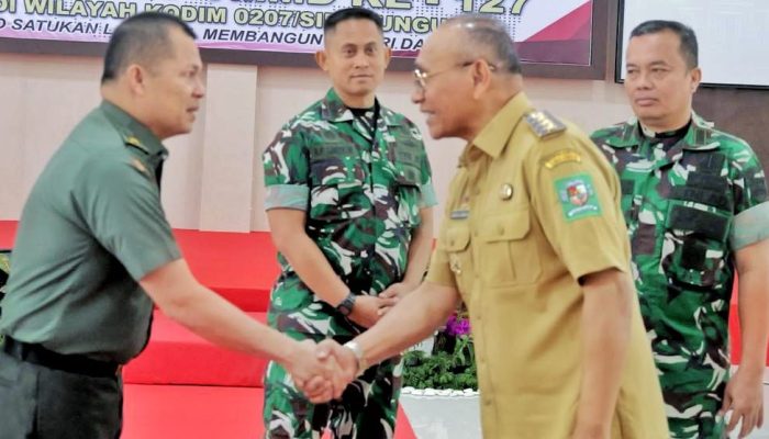 Bupati Simalungun Bersama Forkopimda Sambut Kunker Tim Wasev TMMD Ke-127 Tahun 2026 di Wilayah Kodim 0207/Sml